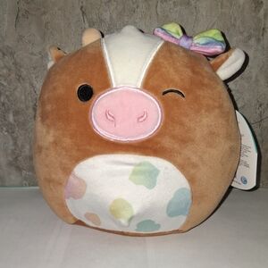 Squishmallows GRIELLA the Cow Plush With Multicolored Bow 8" 2023 NWT